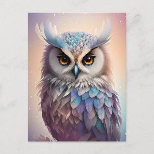 Dreamy Fantasy Owl Soft Pastel Colours Postcard