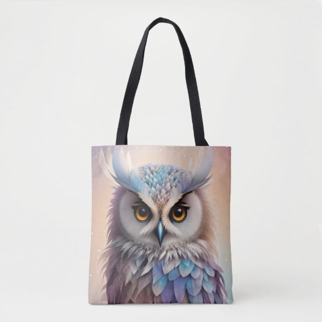 Dreamy Fantasy Owl Soft Pastel Colours Tote Bag (Front)
