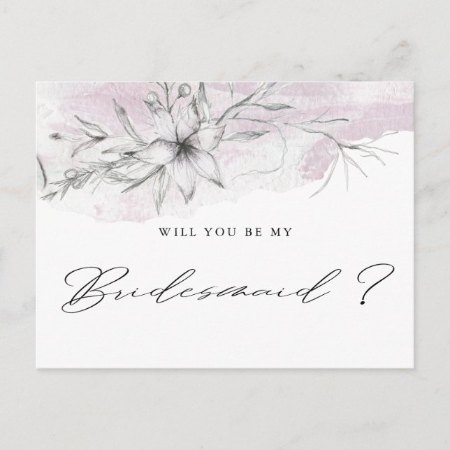 Dreamy Floral | Bridesmaid Postcard (Front)