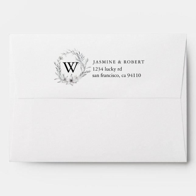 Dreamy Floral | enveloppe de mariage préadressée (Dos (Haut rabat))