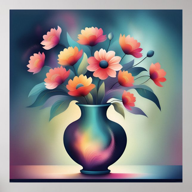 Dreamy Floral Glow Poster (Front)