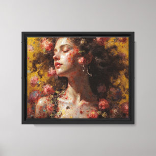 Dreamy Floral Goddess – Romantic Portrait Canvas Print