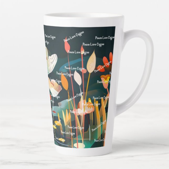 Dreamy Floral Landscape Latte Mug (Right)