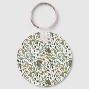 dreamy floral pattern keychain