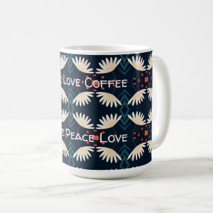 Dreamy Floral Peace Love Coffee Mug