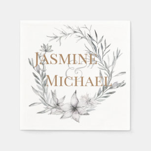 Dreamy Floral Personalised Paper Napkin