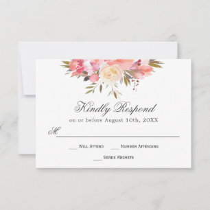 Dreamy Floral Watercolor Bouquet RSVP