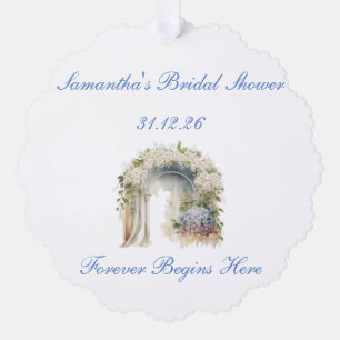 Dreamy Floral Wedding Favour Tags Ornament Card