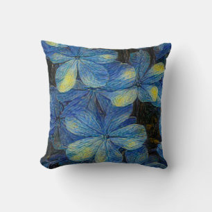 Dreamy flowers in Vincent Van Gogh art style. Arti Throw Pillow
