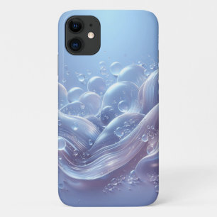 Dreamy Fluid Waves and Floating Bubbles Aesthetic  iPhone 11 Case