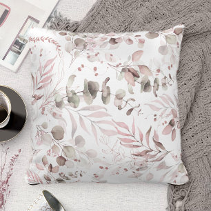 Dreamy Foliage Pattern Blush Pink ID817 Throw Pillow