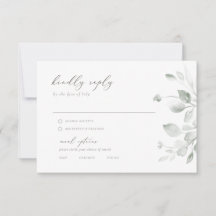 Dreamy Foliage Rsvp with Menu Options