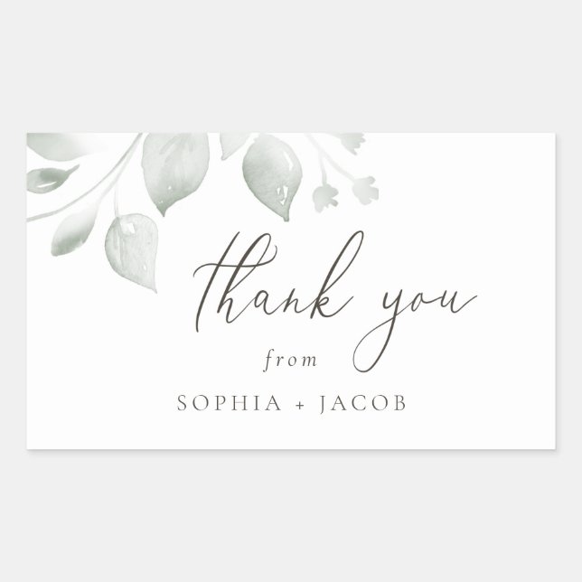 Dreamy Foliage Thank You Sticker (Front)