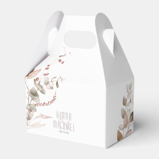 Dreamy Foliage Wedding Blush Pink V2 ID817  Favor Box (Front Side)