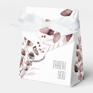 Dreamy Foliage Wedding Burgundy ID817 Favor Box