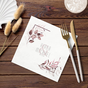 Dreamy Foliage Wedding V2 Burgundy ID817 Napkin