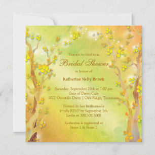 Dreamy Forest Trees Bridal Shower Invitation