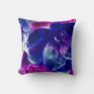 Dreamy Fractal Abstract Floral Throw Pillow
