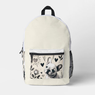 Dreamy Frenchie Printed Backpack