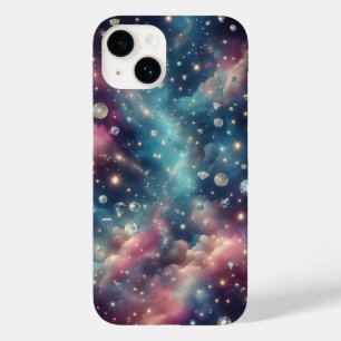 Dreamy Galaxy Diamond Space Glitter Stars Pastel N Case-Mate iPhone 14 Case