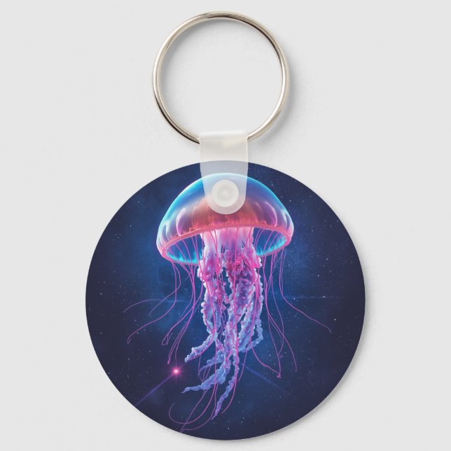 Dreamy Galaxy Ocean Fantasy Art Keychain (Front)