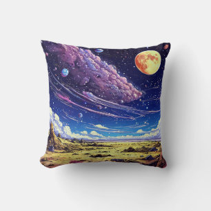 Dreamy Galaxy Sky Throw Pillow