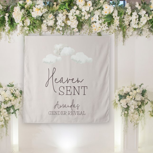 Dreamy Gender Neutral Heaven Sent Gender Reveal Tapestry (Creator Uploaded)