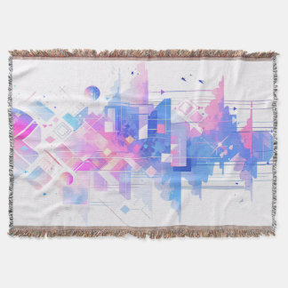 Dreamy Geometric Skyscape Throw Blanket