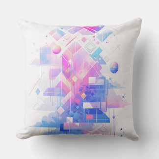 Dreamy Geometric Skyscape Throw Pillow