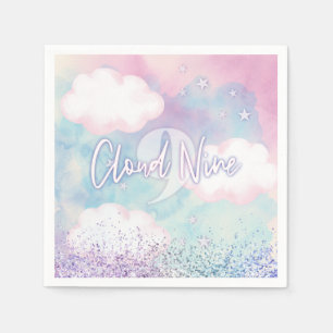Dreamy Girly On Cloud Nine 9th Birthday Napkin