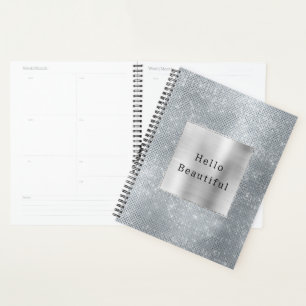 Dreamy Glitzy Silver Sparkle  Planner