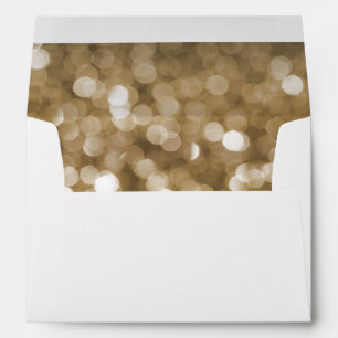 Dreamy Gold Bokeh Wedding Envelope