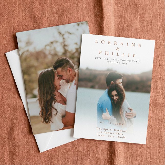 Dreamy gradient Photo Overlay Wedding Invitation (Dreamy gradient Photo Overlay Wedding Invitation)