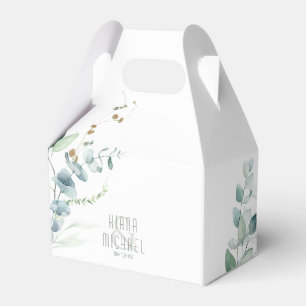 Dreamy Greenery Wedding Green/Blue V2 ID817 Favor Box