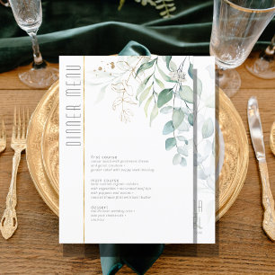 Dreamy Greenery Wedding Menu V2 Green/Blue ID817
