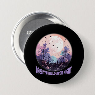 Dreamy Halloween Night – Pastel Purple Moon 3 Inch Round Button