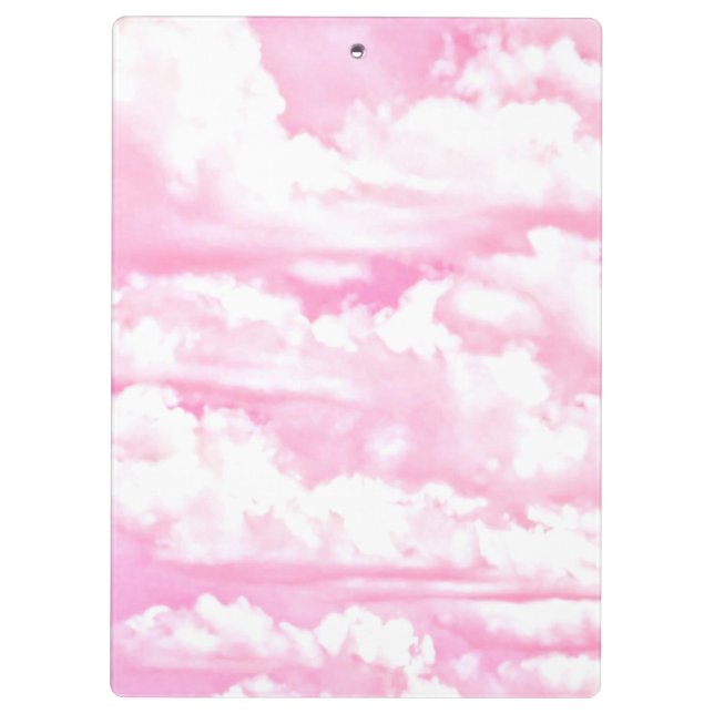 Dreamy Happy Pink Clouds Clipboard (Back)