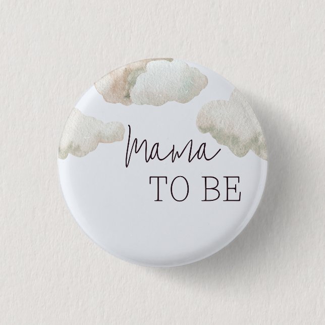 Dreamy Heaven Sent Blue Boy Baby Shower 1 Inch Round Button (Front)