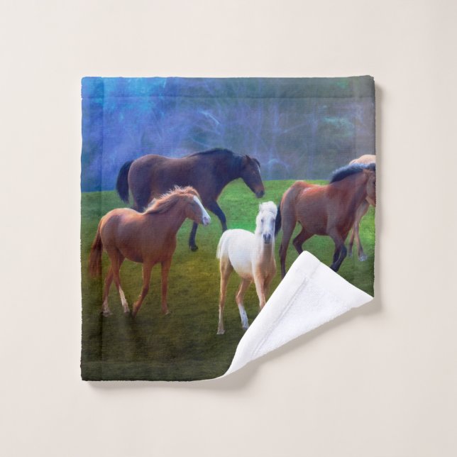 Dreamy Horse Scene Wash Cloth (Wash Cloth)