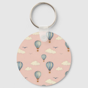 Dreamy Hot Air Balloon Sky Pattern Keychain