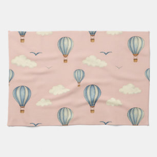 Dreamy Hot Air Balloon Sky Pattern Kitchen Towel