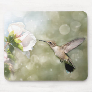 Dreamy Hummingbird in flight Mouse Pad