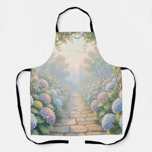 Dreamy Hydrangea Garden Arch Stone Path Cottage Apron