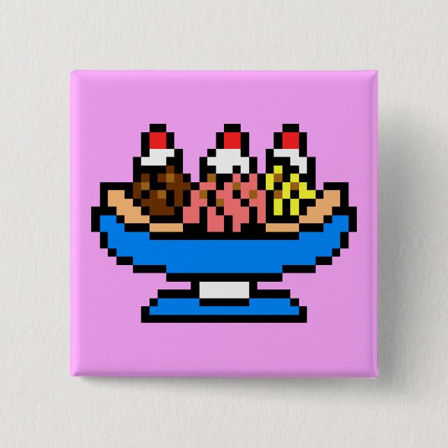 Dreamy Ice Cream 2 Inch Square Button (Front)