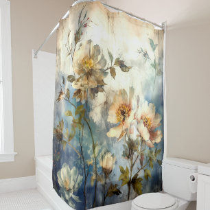 Dreamy Indigo Wind-Swept Floral Art