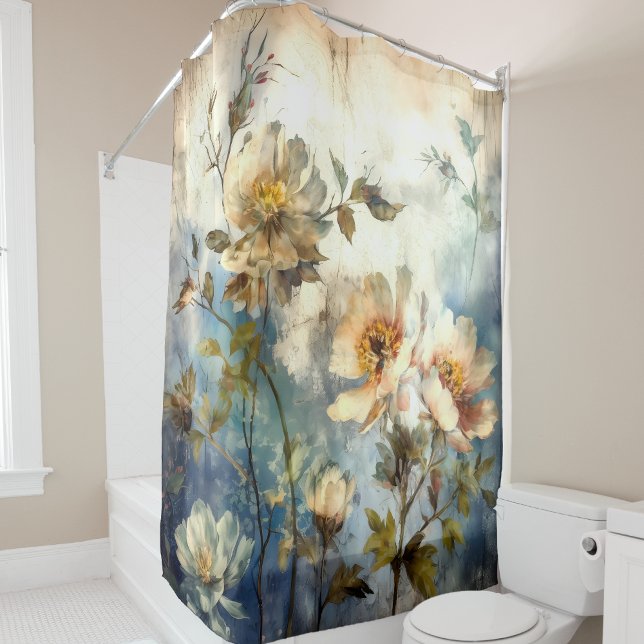 Dreamy Indigo Wind-Swept Floral Art (Creator Uploaded)