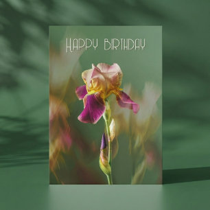 Dreamy Iris Floral photo art Card