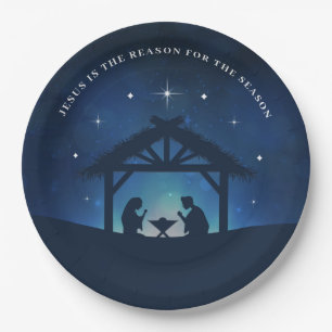 Dreamy Jesus is the Reason for the Season Nativity Paper Plate