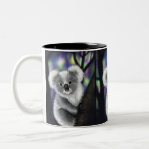 Dreamy Koala in an Enchanted Forest  Two-Tone Coffee Mug