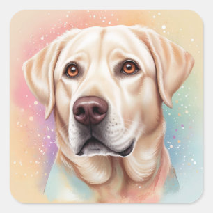 Dreamy Labrador Retriever Magical Portrait Square Sticker